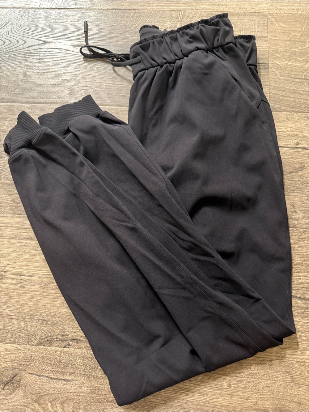 lululemon athletica Black Track Joggers with Drawstring Waist